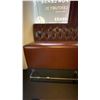 Image 2 : 4 SECTIONS OF BURGUNDY LEATHER BOOTH/WALL BENCH SEATS - EACH SECTION 69" LONG X 45" HIGH APPROX, ...