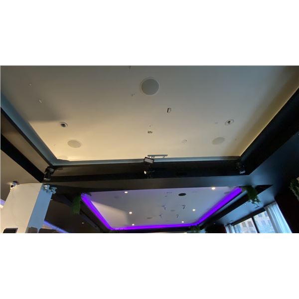 BETOPPER STAGE DJ CLUB LIGHTS - APPROX, 8 MOUNTED ON CEILING *BUYER WILL REQUIRE TOOLS/LADDER TO ...