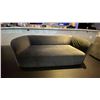 Image 1 : GREY SUEDE APARTMENT SIZE SOFA - APPROX.6FT