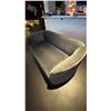 Image 2 : GREY SUEDE APARTMENT SIZE SOFA - APPROX.6FT