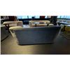 Image 4 : GREY SUEDE APARTMENT SIZE SOFA - APPROX.6FT