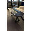 Image 4 : BLACK & GREY MARBLE TOP COCKTAIL TABLE WITH BLACK METAL LEGS 62" X 20" X 24" HIGH