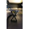 Image 3 : BLACK & GREY MARBLE TOP COCKTAIL TABLE WITH BLACK METAL LEGS 62" X 20" X 24" HIGH