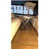 Image 2 : BLACK & GREY MARBLE TOP COCKTAIL TABLE WITH BLACK METAL LEGS 62" X 20" X 24" HIGH
