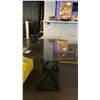 Image 2 : BLACK & GREY MARBLE TOP COCKTAIL TABLE WITH BLACK METAL LEGS 43" X 23" X 24" HIGH