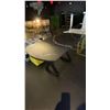 Image 3 : BLACK & GREY MARBLE TOP COCKTAIL TABLE WITH BLACK METAL LEGS 43" X 23" X 24" HIGH