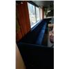 Image 1 : BLUE VELVET UPHOLSTERED BOOTH/BENCH SEATING - CONSISTS OF (3) 7FT SECTIONS AND (2) 5FT CORNER SEC...