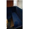 Image 4 : BLUE VELVET UPHOLSTERED BOOTH/BENCH SEATING - CONSISTS OF (3) 7FT SECTIONS AND (2) 5FT CORNER SEC...