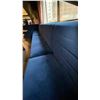 Image 6 : BLUE VELVET UPHOLSTERED BOOTH/BENCH SEATING - CONSISTS OF (3) 7FT SECTIONS AND (2) 5FT CORNER SEC...