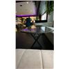 Image 3 : BLACK & GREY MARBLE TOP COCKTAIL TABLE WITH BLACK METAL LEGS 50" X 25" X 24" HIGH