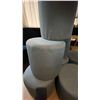 Image 3 : GROUP OF (8) BLUE FABRIC UPHOLSTERED FOOTSTOOLS