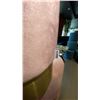 Image 3 : GROUP OF (6) PINK FABRIC UPHOLSTERED FOOTSTOOLS WITH BRASS ACCENTS