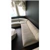 Image 2 : 5 PCS. U-SHAPED BEIGE SUEDE UPHOLSTERED SECTIONAL SOFA