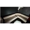 Image 1 : 3 PCS. BEIGE SUEDE UPHOLSTERED SECTIONAL SOFA