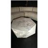 Image 2 : WHITE CERAMIC TILE ANGULAR HEXAGON COCKTAIL TABLE - APPROX. 40" DIAMETER X 13" HIGH