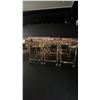 Image 2 : GROUP OF (6) BRASS & GLASS 2 TIER RECTANGLE MOBILE DRINK CARTS