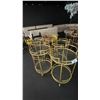 Image 2 : GROUP OF (5) BRASS & GLASS 2 TIER ROUND MOBILE DRINK CARTS