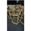 Image 3 : GROUP OF (5) BRASS & GLASS 2 TIER ROUND MOBILE DRINK CARTS