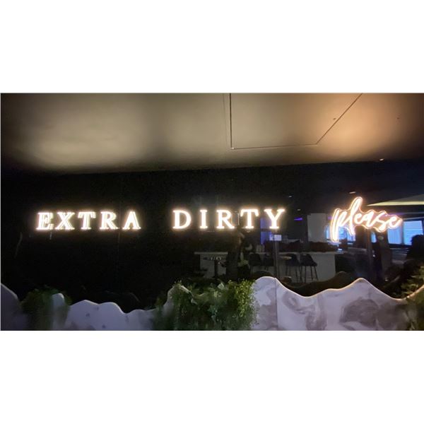 "EXTRA DIRTY PLEASE" LIGHT UP WALL SIGN