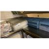Image 1 : LARGE GROUP OF CLEANING SUPPLIES - DISH WASHER TRAYS, ASSORTED SOAPS, SCRUB PADS, MOP BUCKETS AND...