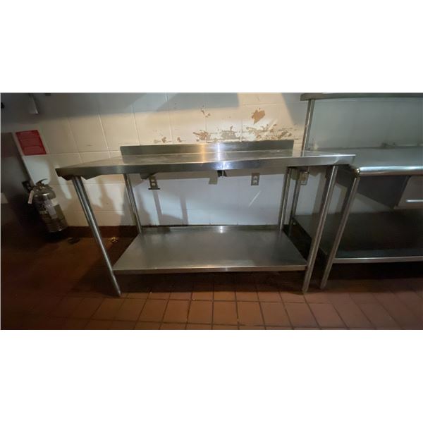 STAINLESS STEEL COMMERCIAL PREP TABLE - APPROX. 57"X 26" X 37" HIGH