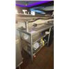 Image 1 : STAINLESS STEEL STAND ALONE BAR STATION WITH TRASH RECEPTACLE  - APPROX. 52" X 18" X 31" HIGH