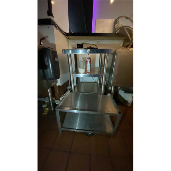 2 SMALL STAINLESS STEEL STANDS