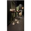 Image 2 : GROUP OF (5) BLACK METAL 24"X 24" X 30" HIGH BISTRO/PATIO TABLES AND (1) BLACK MARBLE TOP TABLE 4...