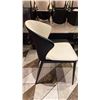 Image 5 : CONTEMPORARY WHITE LEATHER WITH BLACK METAL LEGS DINING/SIDE CHAIR