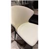 Image 6 : CONTEMPORARY WHITE LEATHER WITH BLACK METAL LEGS DINING/SIDE CHAIR