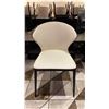 Image 2 : CONTEMPORARY WHITE LEATHER WITH BLACK METAL LEGS DINING/SIDE CHAIR