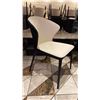 Image 3 : CONTEMPORARY WHITE LEATHER WITH BLACK METAL LEGS DINING/SIDE CHAIR