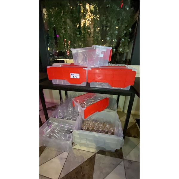 11 BOXES OF ASSORTED GLASSWARE - STEM WARE, WATER GLASSES AND COCKTAIL GLASSES
