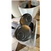 Image 5 : 5 BOXES OF BLACK EARTHENWARE DISHES AND SMALL FROSTED GLASS TEA LIGHT HOLDERS