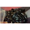 Image 2 : 6 CONTAINERS OF BLACK METAL CUTLERY - KNIVES, FORKS, SPOONS AND CHOP STICKS