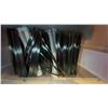 Image 6 : 6 CONTAINERS OF BLACK METAL CUTLERY - KNIVES, FORKS, SPOONS AND CHOP STICKS