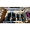 Image 2 : 6 CONTAINERS OF BLACK METAL CUTLERY - KNIVES, FORKS, SPOONS AND CHOP STICKS