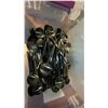 Image 6 : 6 CONTAINERS OF BLACK METAL CUTLERY - KNIVES, FORKS, SPOONS AND CHOP STICKS