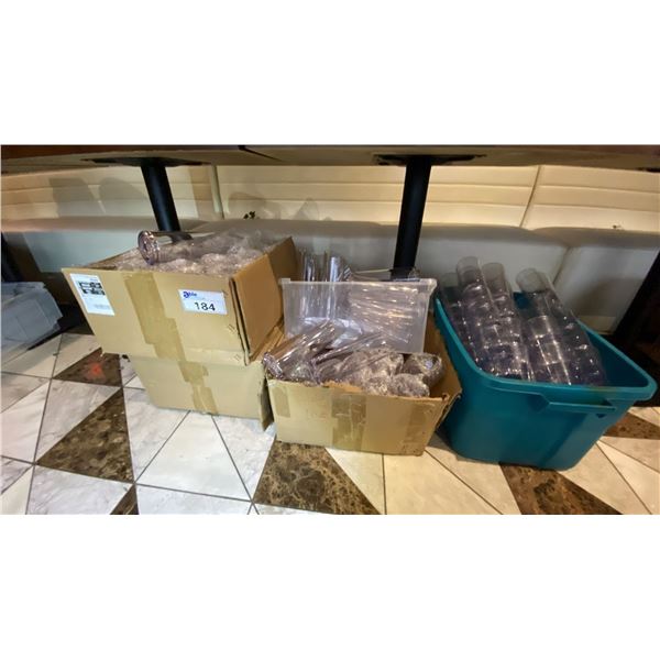5 BOXES OF CLEAR PLASTIC BEVERAGE GLASSES