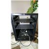 Image 2 : SMALL BLACK METAL BISTRO TABLE AND METAL AV CABINET