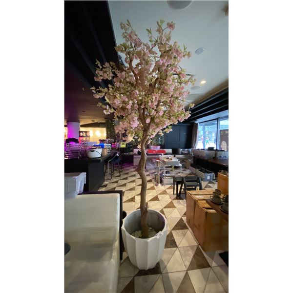 9FT TALL ARTIFICIAL CHERRY BLOSSOM TREE IN FIBREGLASS PLANTER