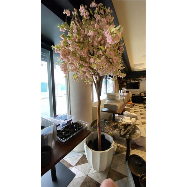 9FT TALL ARTIFICIAL CHERRY BLOSSOM TREE IN FIBREGLASS PLANTER
