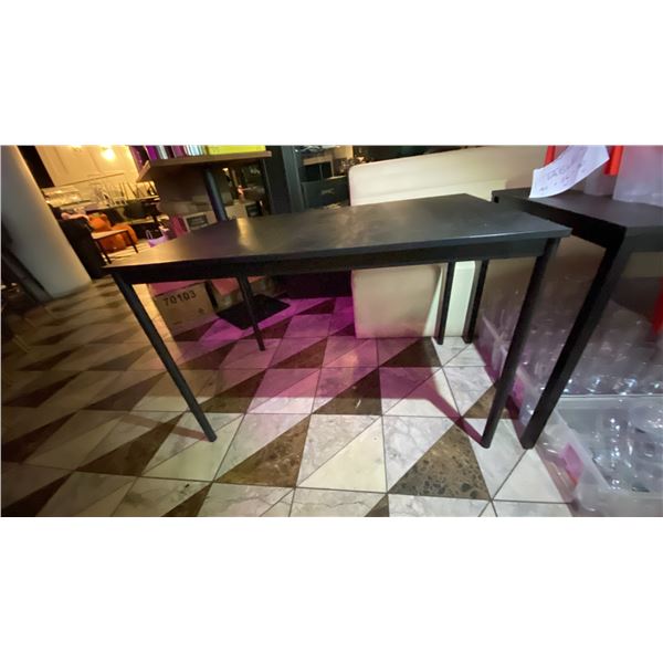 CONTEMPORARY BLACK FINISH SMALL DINING TABLE WITH BLACK METAL LEGS - APPROX. 43 1/2" X 26 1/2" X ...