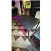Image 2 : CONTEMPORARY BLACK FINISH SMALL DINING TABLE WITH BLACK METAL LEGS - APPROX. 43 1/2" X 26 1/2" X ...