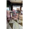 Image 3 : CONTEMPORARY BLACK FINISH SMALL DINING TABLE WITH BLACK METAL LEGS - APPROX. 43 1/2" X 26 1/2" X ...