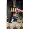 Image 2 : SOLID WOOD COUNTER HEIGHT BAR TABLE WITH 3 PEDESTAL BLACK METAL BASE - APPROX. 8FT X 2FT X 3 1/2F...