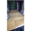 Image 4 : SOLID WOOD COUNTER HEIGHT BAR TABLE WITH 3 PEDESTAL BLACK METAL BASE - APPROX. 8FT X 2FT X 3 1/2F...
