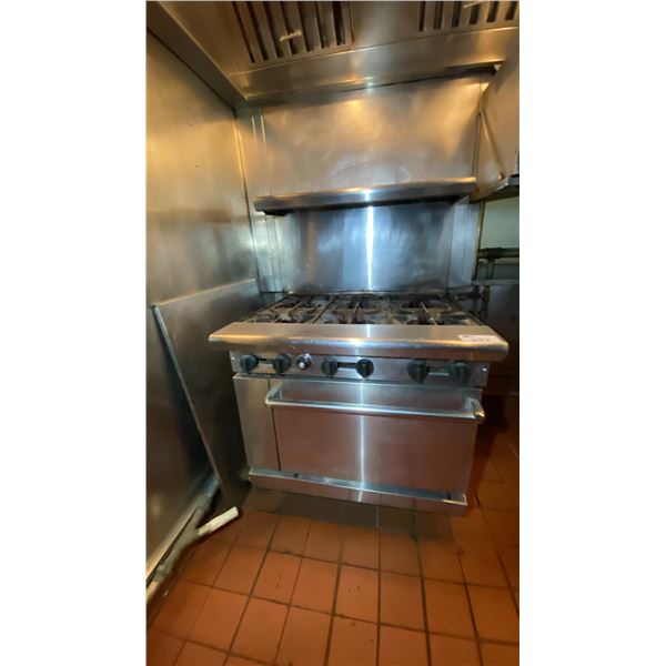 AMERICAN RANGE STAINLESS STEEL COMMERCIAL 6 BURNER GAS STOVE *BUYER MUST BRING ALL TOOLS/EQUIPMEN...