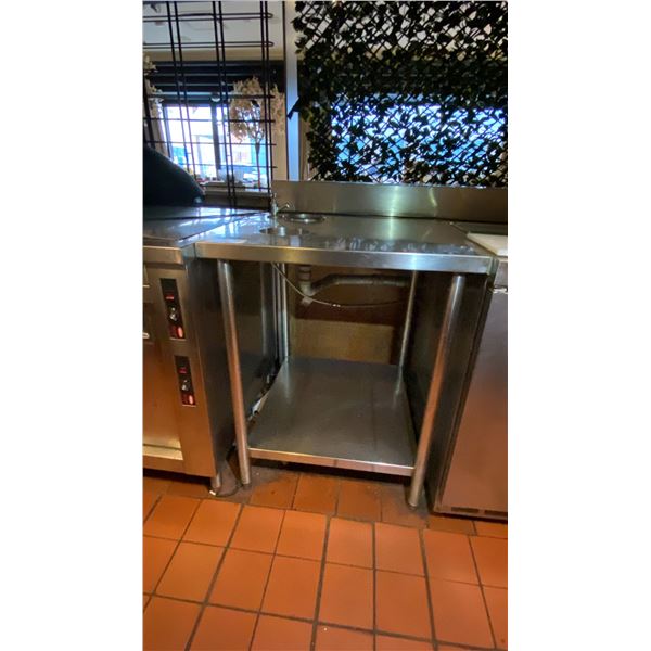 STAINLESS STEEL COMMERCIAL 2 TIER TABLE WITH TAP *BUYER MUST BRING ALL TOOLS/EQUIPMENT NECESSARY ...