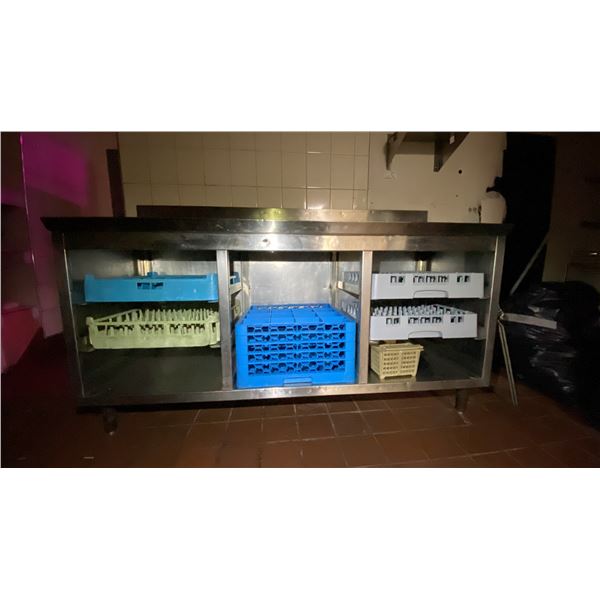 STAINLESS STEEL  COMMERCIAL KITCHEN WASH STATION TABLE - APPROX. 67" X 24" X 34 1/2"